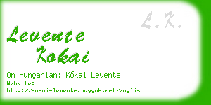 levente kokai business card